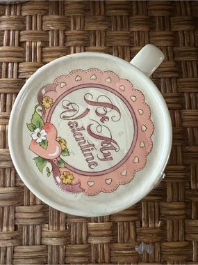 Country Kids White Ceramic 'Be My Valentine' Mug with Brown Script